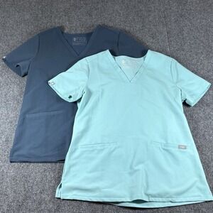Lot Of 2 Figs Women‎ Small Casma Three Pocket Scrubs Green FW1100